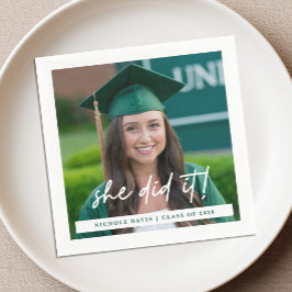Papel Servilleta de Graduación con Foto 'Lo Logró'