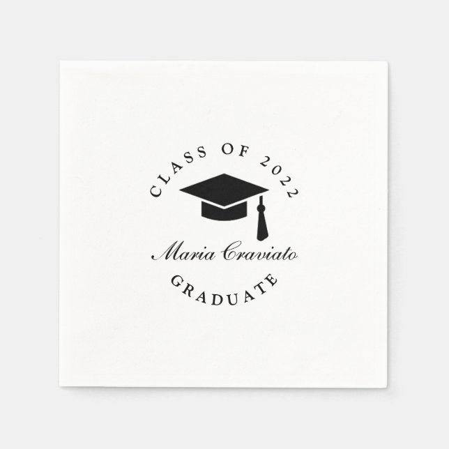 Papel Servilleta de graduación con guión clásico (Anverso)