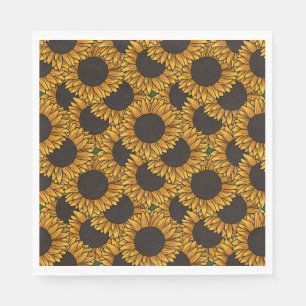 Papel Servilleta de gran campo de girasoles