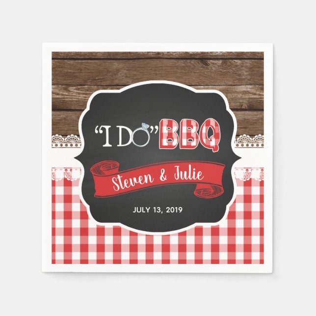 Papel Servilleta de I Do BBQ - Rojo (Anverso)