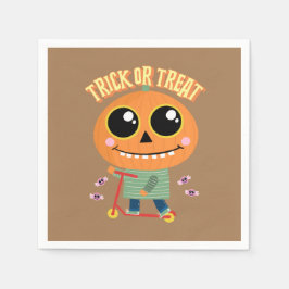 Papel servilleta de la fiesta de Halloween, calabaza en 