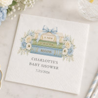 Servilleta de libro de cuentos azul para baby show