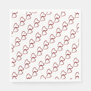 Papel Servilleta de merienda Corazones Rojos/Estandarte