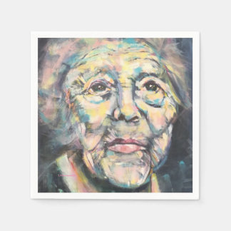 Papel servilleta de mujer mayor