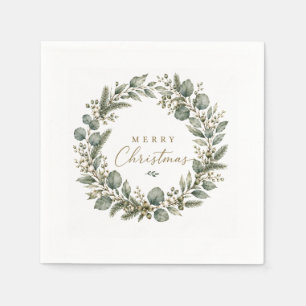 Papel Servilleta de Navidad de eucalipto botánico elegan