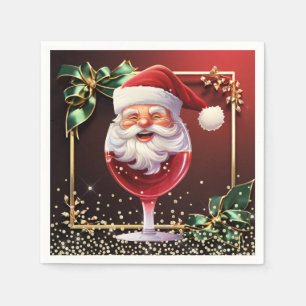 Papel Servilleta de Navidad de Lujo Jolly Santa Copa de 