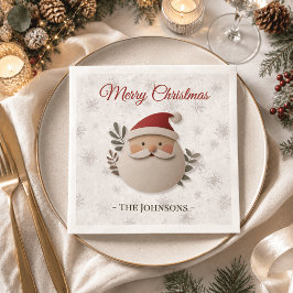 Papel Servilleta de Navidad de Papá Noel Personalizada –