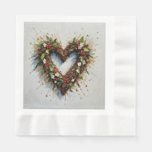 Papel Servilleta de Navidad en forma de corazón