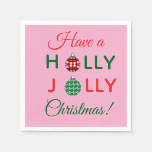 Papel Servilleta de Navidad Holly Jolly