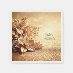 Papel Servilleta de Nochebuena Dorada
