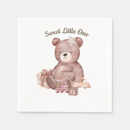Papel Servilleta de oso de peluche dulce para baby showe