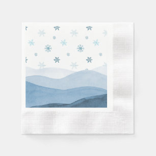 Papel Servilleta de paisaje invernal azul nevado