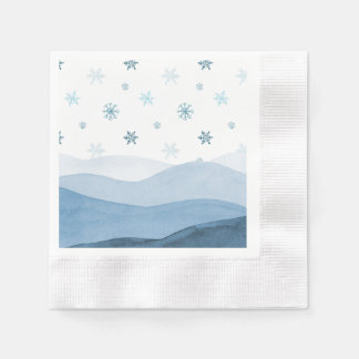 Papel Servilleta de paisaje invernal azul nevado