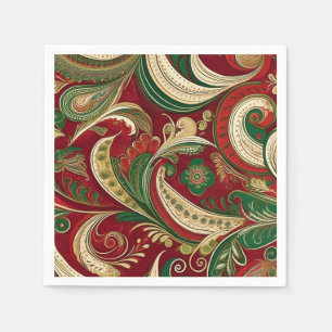 Papel Servilleta de Paisley Burgundy