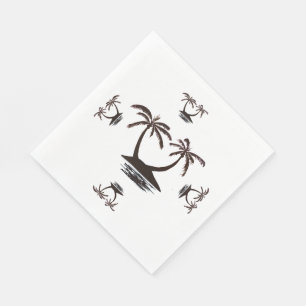 Papel Servilleta de papel: Silueta de isla tropical
