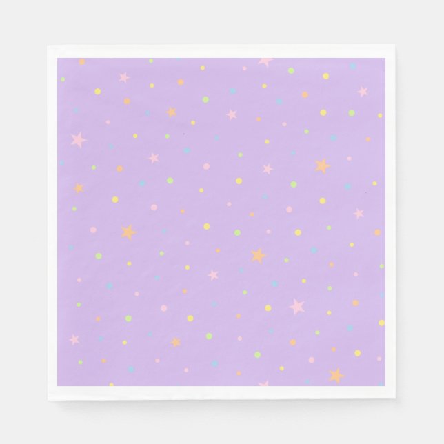 Papel Servilleta de Pastel Confeti y Estrellas (Anverso)