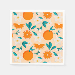 Papel Servilleta de patrón naranja | Diseño de cítricos 
