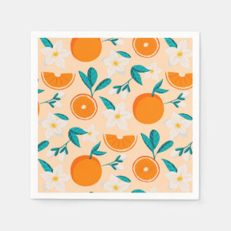 Papel Servilleta de patrón naranja | Diseño de cítricos