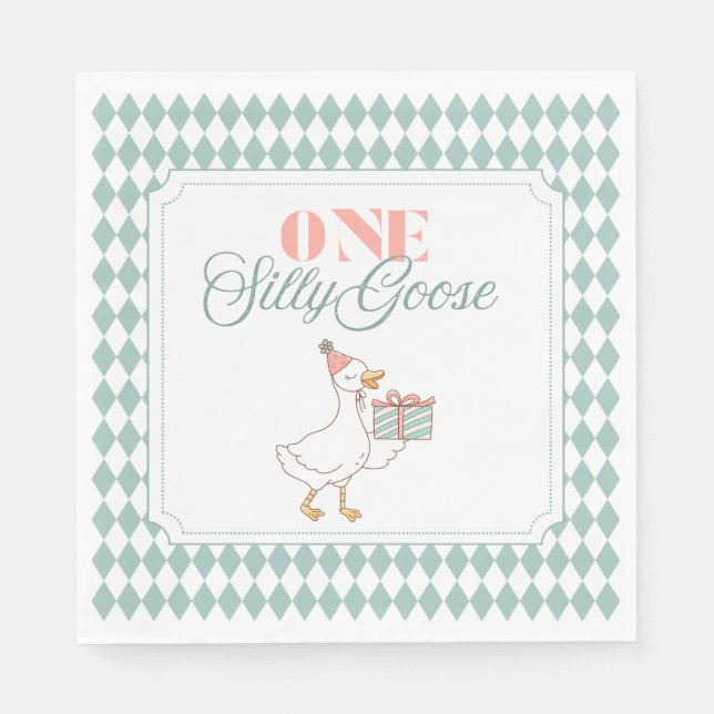 Papel servilleta de postre One Silly Goose (Anverso)