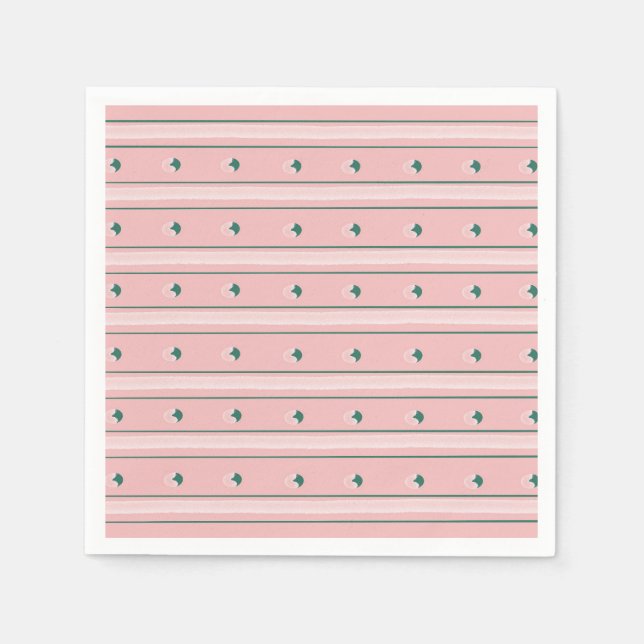 Papel Servilleta de raya rosa (Anverso)