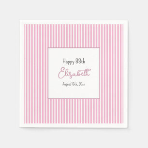 Papel Servilleta de rayas rosadas minimalistas para el c
