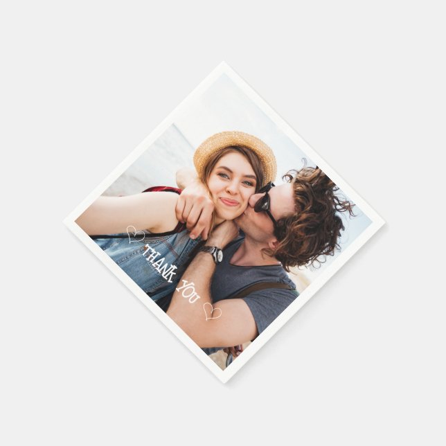 Papel Servilleta de tipografía de foto personalizada (Borde)