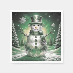 Papel Servilleta de vacaciones copos de nieve muñeco de
