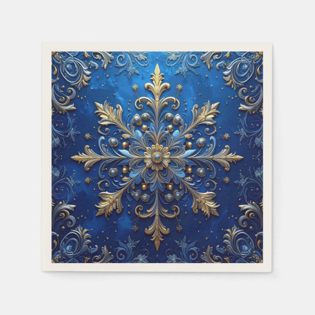 Papel Servilleta decorativa azul de fiesta (Anverso)