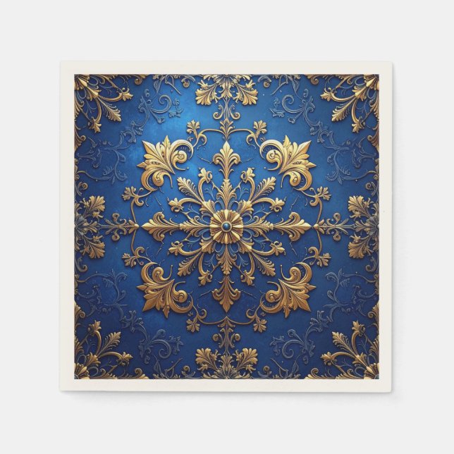 Papel Servilleta decorativa azul de fiesta (Anverso)