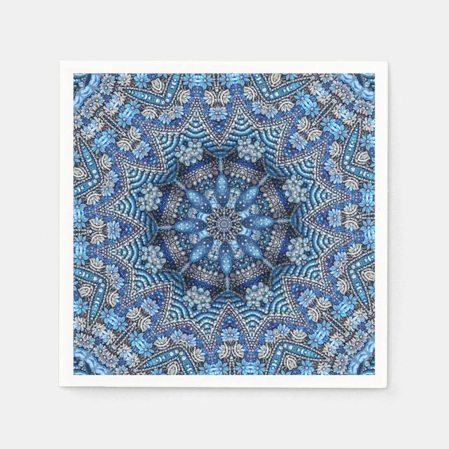 Papel Servilleta decorativa azul de Navidad (Anverso)