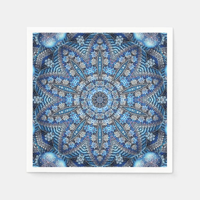 Papel Servilleta decorativa de Navidad azul (Anverso)