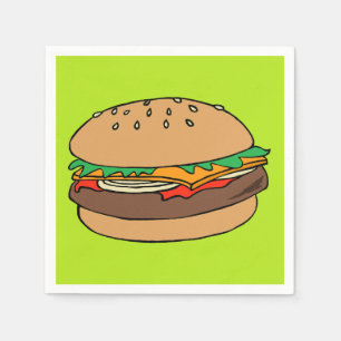 Papel Servilleta del cóctel de la hamburguesa