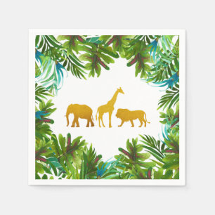 Papel Servilleta del fiesta de los animales del safari