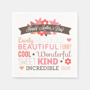 Papel Servilleta feliz del día de madre de la mamá