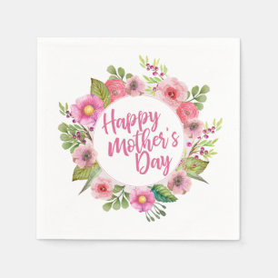 Papel Servilleta floral feliz elegante del día de madre