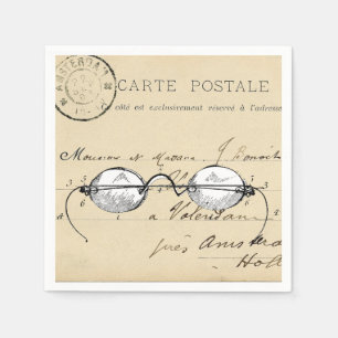 Papel Servilleta francesa de la postal de los vidrios