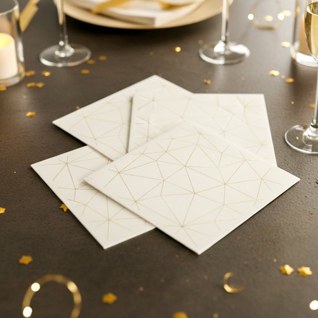 Papel servilleta geométrica de oro moderna (Modern gold geometric napkin.)