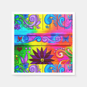 Papel servilleta hippie de groovy 70