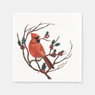 Papel Servilleta navideña de cardenal macho