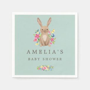 Papel Servilleta para Baby Shower de Conejito del Bosque