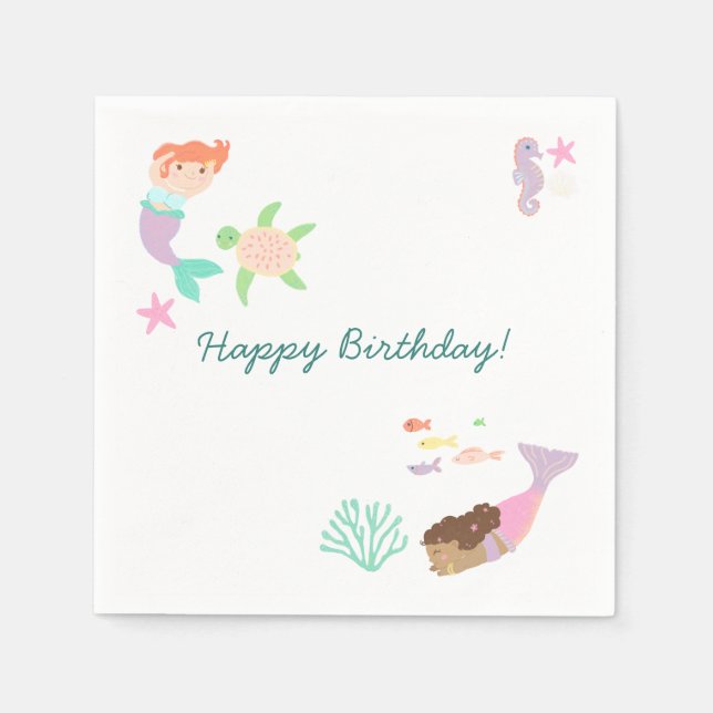 Papel Servilleta para cóctel de sirena (Anverso)
