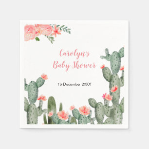 Papel Servilleta para ducha de novia floral de cactus tr