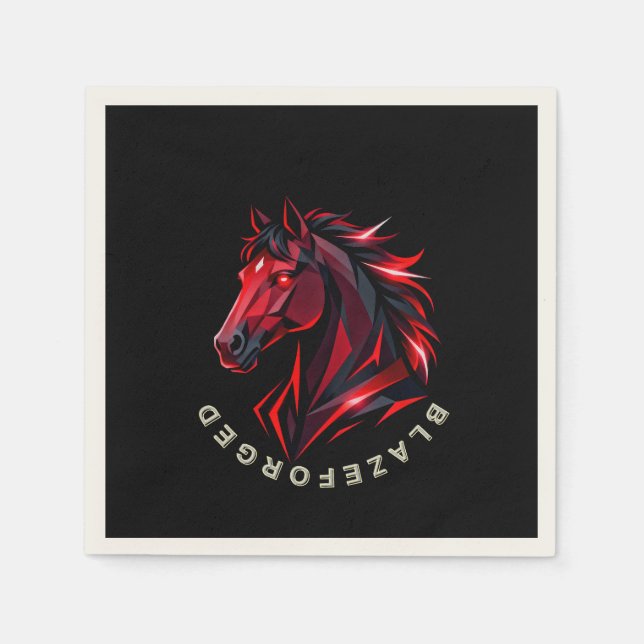 Papel Servilleta para Fiesta de Caballo BlazeForge (Anverso)