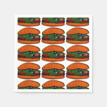 Servilleta para fiesta de cumpleaños de hamburgues