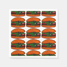 Papel Servilleta para fiesta de cumpleaños de hamburgues
