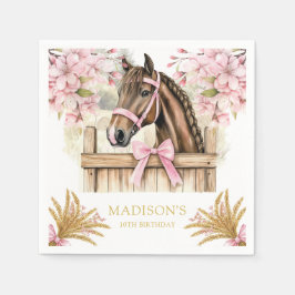 Papel Servilleta Personalizada de Caballo – Rosa Claro C