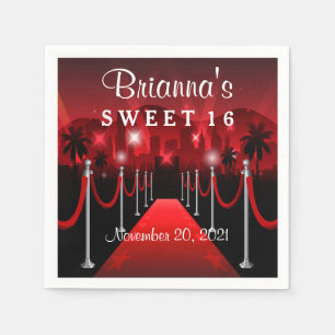 Papel Servilleta personalizada del dulce 16 de Hollywood