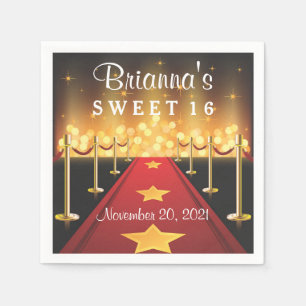 Papel Servilleta personalizada del dulce 16 de Hollywood