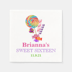 Papel Servilleta personalizada del dulce 16 del tema de