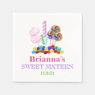 Papel Servilleta personalizada del dulce 16 del tema de
